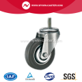3 Inch Threaded Stem Swivel Gray Rubber Iron Core Caster Wheel